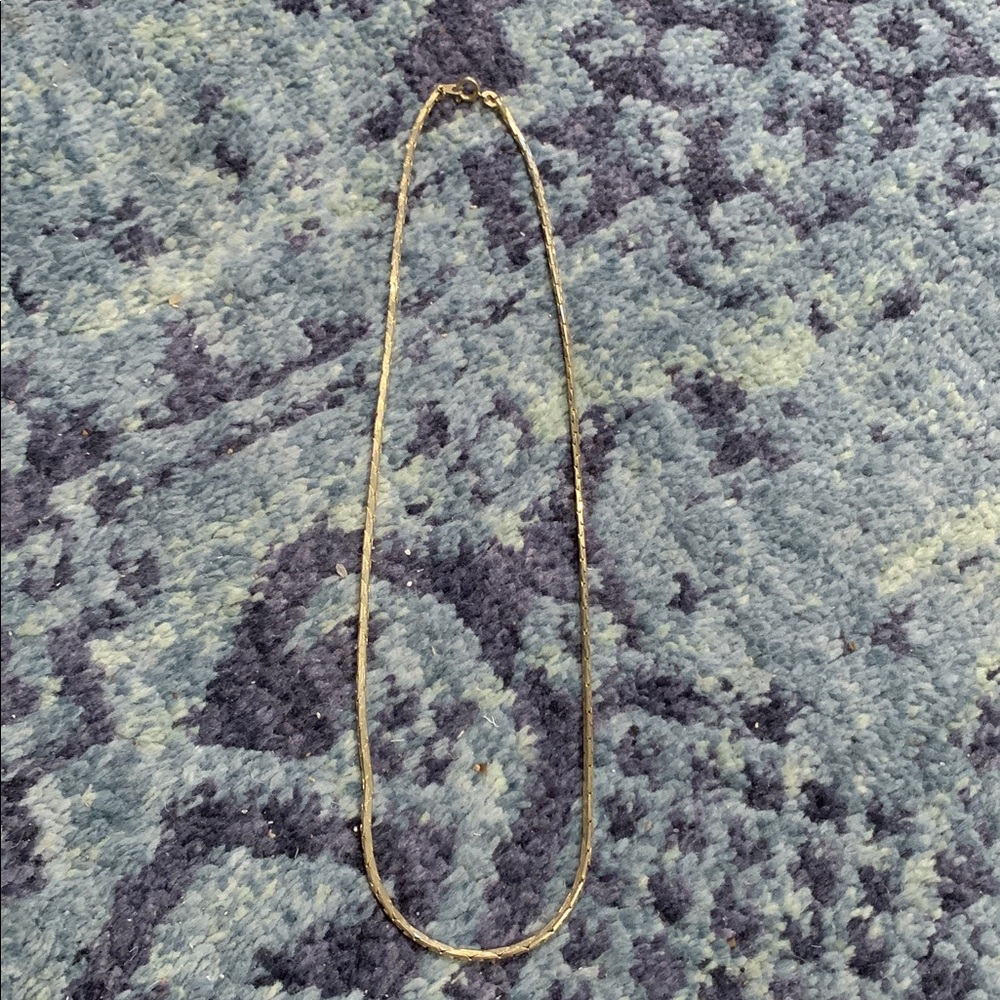 Vintage 17” snake chain dull gold tone marked 14k gold filled